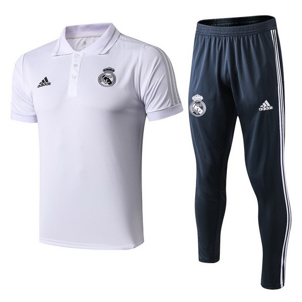 Polo Conjunto Completo Real Madrid 2018/19 Blanco Azul